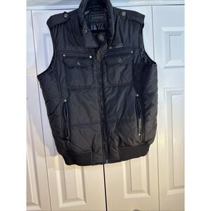 COOGI Mens Vest Black Puffer Full Zip Outdoor Casual Size Large